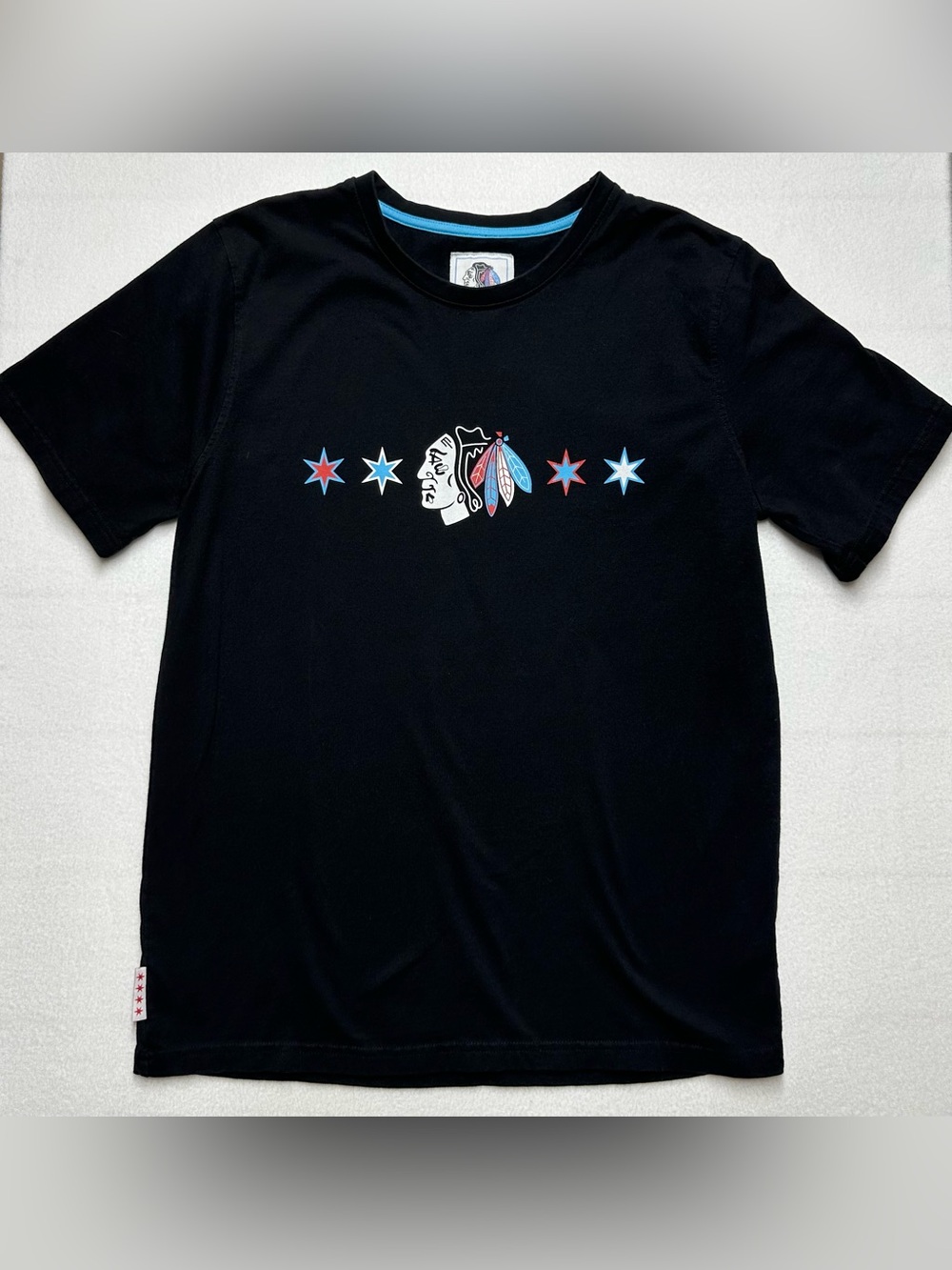 Chicago Blackhawks Four Stars Tee • Men’s Medium Black NHL Shirt
